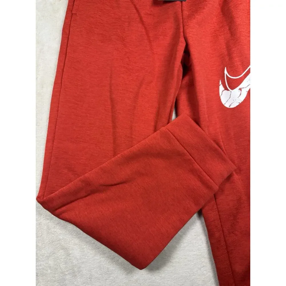 Nike Boys L Red Training Pants White Swoosh Athletic Sweatpants NWT HF4418-657